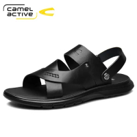 Camel Active 2022 New Genuine Leather Men Sandals Shoes Fretwork Breathable Fisherman Shoes Style Retro Fashion Summer Men Shoes