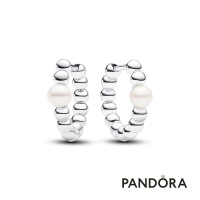 【Pandora官方直營】圓珠飾邊珍珠耳環圈