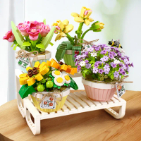 【半島良品】DIY手做積木/微觀花卉系列(LOZ積木花 仿真花 鮮花束 交換禮物 畢業禮物 聖誕禮物 生日禮物)