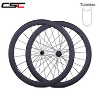 CSC 700C road bike U wheels 38 50mm 60mm deep tubeless fit clincher with powerway R13 novatec hub carbon fiber bicycle wheelset