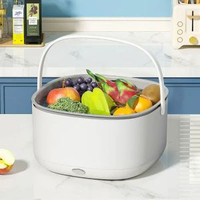 電動洗餸籃廚房雙層果蔬瀝水籃多功能家用生果清洗機瀝水器