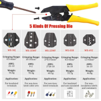 4 In 1 plier set multifunctional ratchet connectors crimping tool Kit wire crimping pliers with four different jaws