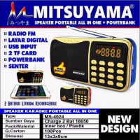 RECOMMENDED SPEAKER RADIO FM PORTABLE USB MEMORY & POWERBANK MITSUYAMA MS-4024