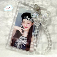 Transparent Acrylic Card Holder for Students Beautiful Butterfly Ornament ID/IC Card Case Student Bus Cards Holder