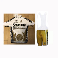 Retro Cycling Jersey Set Road Bike Jersey Short Sleeve Bicycle Clothing Bib Shorts Breathable Summer