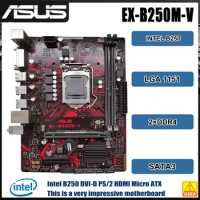 LGA 1151 Motherboard ASUS EX-B250M-V 2×DDR4 32GB Intel B250 Motherboard PCI-E 3.0 USB3.0 Micro ATX For 7th/6th gen Core i3-6300