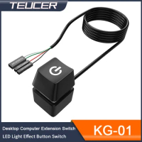 KG-01 Push Button Computer Desktop Switch PC Motherboard External Start Power On/Off Button Extension Cable for Home Office