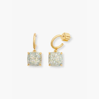ต่างหู EARRINGS MINI SMALL SQUARE HUGGIES K5232 สี OPAL GLITTER