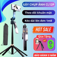 Tripod Gậy chụp ảnh 4 chân CL12P tích hợp gimbal AI thông mình, Tripod điện thoại xoay 360 độ kéo dà