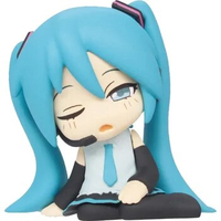 Original Tomy Hatsune Miku Figure Shoulder To Shoulder 2 Kaito Meiko Snow Miku Sitting Posture Action Figure Model Doll Toy