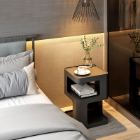 臥室床頭櫃小戶型現代簡約床邊櫃創意輕奢風黑色客廳沙發邊幾角幾