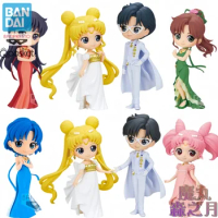 Bandai Figuarts Qposket Sailor Moon Cosmos Tsukino Usagi Eternal Sailor Moon Anime Action Figures Collection Model Gift Toy