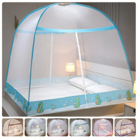 Simple Yurt Mosquito Net Portable Camping Tent Single Double Bed Canopy For Adult Foldable Bunk Mesh Net Breathable Mosquito Net