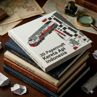 Desain Papercraft 3D KAI Kereta Api Indonesia untuk Kreatifitas Anak dan Dewasa Hiasan Meja Kamar Ha