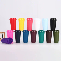 【Kkon】 BPA free reusable 480ml 16oz plastic coffee cup travel coffee mug hot cup hot drink cup to go