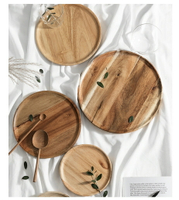 日系原木相思托盤 餐盤 相思木碗盤 木托盤  圓盤 沙拉美食盤 點心盤
