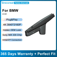Grecoreal Dash Camera Car Dashcam for BMW I3 I01 2021 2020 2019 2018 2017 2016 2015 OEM Front Rear Dual Dash Cam 4K Wifi Car DVR