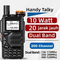 HT Two Way Radio X8 Portabel Walkie Talkie jarak jauh 10 Watt UHF/VHF Radio 200 saluran Luar ruangan