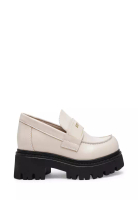 Steve Madden FILE AWAY BONE BOX LEATHER LOAFERS