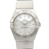 【二手名牌BRAND OFF】OMEGA 歐米茄 星座系列 白色 母貝錶盤 不鏽鋼 石英 手錶 123.10.24.60.55.001