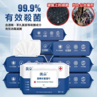 【Zhuyin】75%酒精抗菌濕紙巾80抽X(2包組)(防疫 清潔 消毒 隨身攜帶 酒精溼巾)