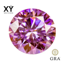 Moissanite Stone Light Pink Color Round Cut with GRA Report Lab Grown Gemstone Jewelry Making Materials Free Shipping
