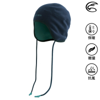 【ADISI】雙層超細纖維抗風護耳帽繩保暖帽 AH23076 / 青黛藍-海青(帽子 毛帽 刷毛帽 保暖帽)