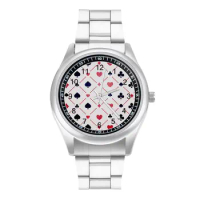 Poker Card Heart Quartz Watch Playing Game Photo Fancy Wrist Watch Stainless Hit Sales Business Couple Wristwatch