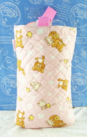 【震撼精品百貨】Rilakkuma San-X 拉拉熊懶懶熊 San-X 手提袋/收納袋-粉菱格#49177 震撼日式精品百貨