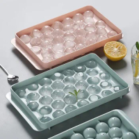 Creative Round Ice Cube Tray with Lid Plastic Refrigerator Spherical Ice Box Large Ice Mold grid quick freezer