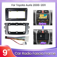 2Din Car Radio Fascia Frame for Toyota Auris E150 2006-2011 Android Auto DVD Stereo Mounting Dash Installation Bezel Trim Kit