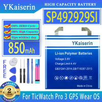 YKaiserin Battery SP492929SI 850mAh/900mAh For TicWatch Pro 3 GPS Wear OS Smartwatch Bateria