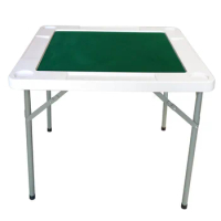 EASTOMMY ET-104036 Mahjong Table, Square Mahjong Table, Table Foldable with Cup Holder 4-Player Folding Card Game