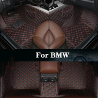 New Side Storage Bag With Customized Leather Car Floor Mat For BMW X5M F85 X6 E71 F16 X6M F86 I3 I8 Z4 E89 Auto Parts