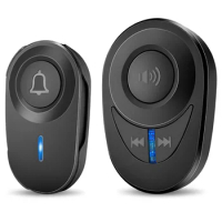 Security Wireless Doorbell 1Set Outdoor Waterproof Door Chime Kit 48 Chords LED Flash 97dB Smart Home Security Alarm Door Bell