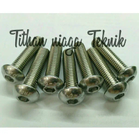 spesial baut l stainless m4x30 button drat 0.7 ss 304 - baut l stainless m4 x 30 mm button ready
