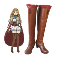 Black Clover Mimosa Vermillion Cosplay Boots Brown Shoes Mimosa High Heel Shoes Custom Made