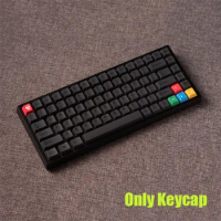 Gaming Mechanical Keyboard Heavy Metal Minimalist Black PBT Keycap Cherry Profile 130 Key Dye-Subbed Gateron Kailh Box Mx Switch