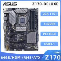 1151 Motherbaord ASUS Z170-DELUXE Motherbaord DDR4 64GB 3200MHz Intel Z170 Support Core i7 7700K Cpus M.2 PCI-E 3.0 USB 3.1 ATX