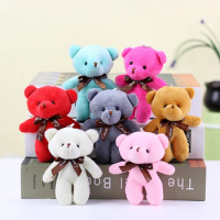 Bear Plush Toys Mini Bear Dolls Toy Bear Pendant costume creative Pendant Party Wedding Keychain Bag Pendant Teddy Doll