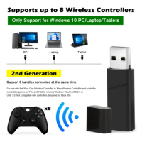 For Xbox One USB Receiver Wireless Adapter for Xbox ONE S/X Xbox Elite PC Windows 2nd Generation Game Controller Laptops
