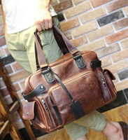 FINDSENSE Z1 韓國 時尚 潮 男 皮質 大容量 多功能 單肩包 旅行包 旅行袋 手提包 斜背包 側背包