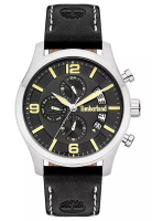 Timberland Watch Timberland - Jam Tangan Pria - Silver - Black Leather Strap - 15633JS/02