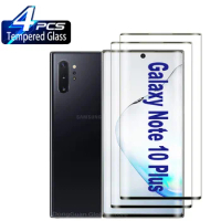 2/4Pcs Curved Tempered Glass For Samsung Galaxy Note 10 + Note 20 Ultra Screen Protector Glass Film