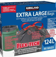 [COSCO代購4] W1628918 Kirkland Signature 科克蘭 拉繩式垃圾袋 124公升 X 90入