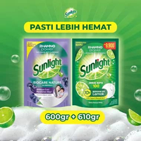 [BELI 2 PASTI LEBIH HEMAT] Sunlight Sabun Cuci Piring Jeruk Nipis 610g & Sunlight Biocare Nature 600