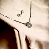【Eli Jewelry】義大利進口頂級鋯石18K白金墜子14K白金項鍊CZ鑽石項鍊(附金飾保證卡 精美禮物包裝)