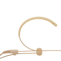 Universal Double Earhook Headset Mic Mic Headset Mic Headworn Headworn Microphone 3.5mm Beige Double Earhook For Wireless System