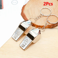 2Pcs Referee Loud Metal Whistle Professional With Rope Sport Whistle Wear Resistant Portable Stainless Steel Whistles
