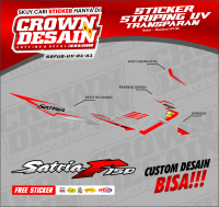 Striping UV Satria F 150 Transparan - Stiker Striping Satria F 150 2015 Desain Racing - SSFUB-UV